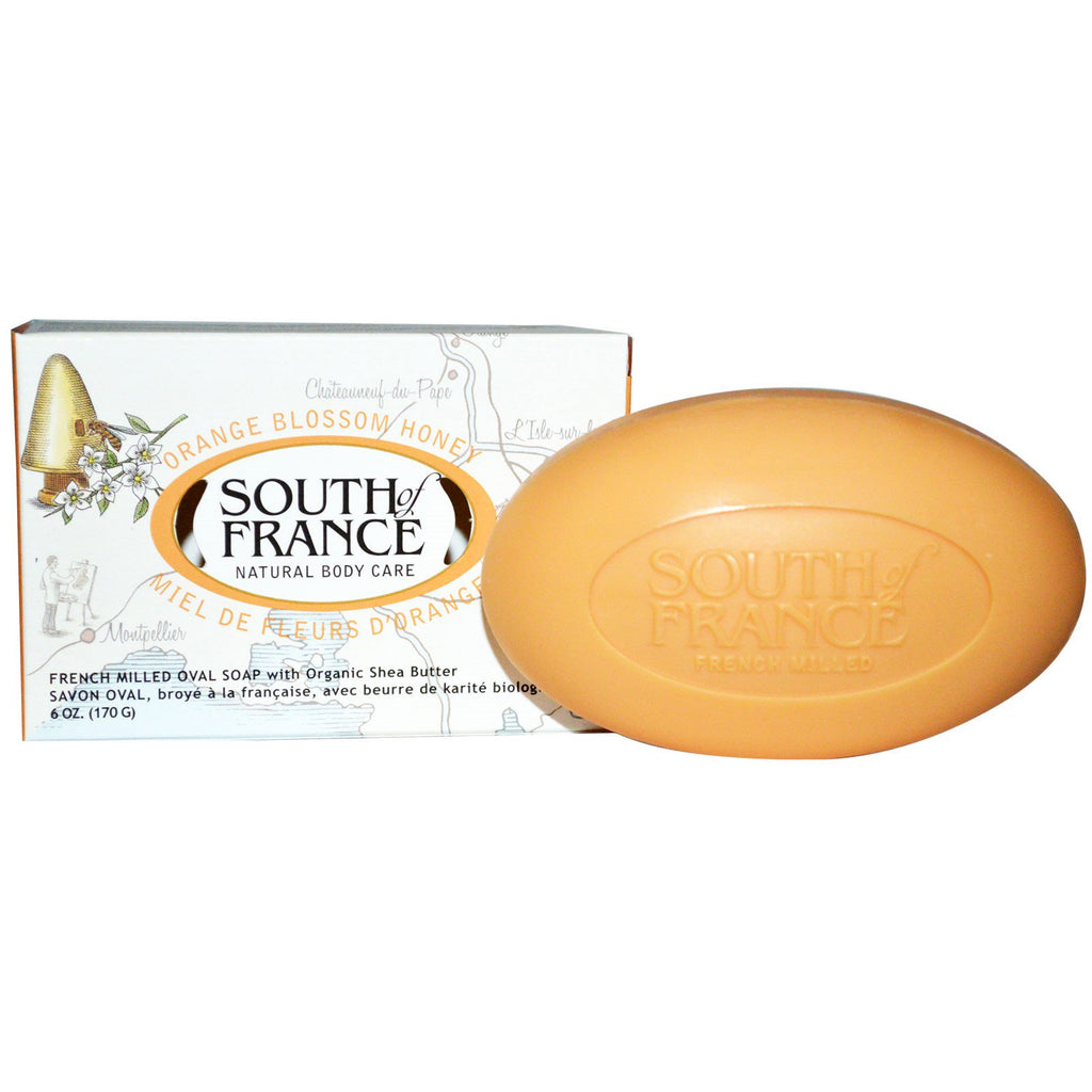 South of France, Orange Blossom Honey, French Milled Bar Soap with Shea Butter, 6 oz (170 g)