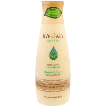 Live Clean, Restorative Shampoo, Argan Oil, 12 fl oz (350 ml)