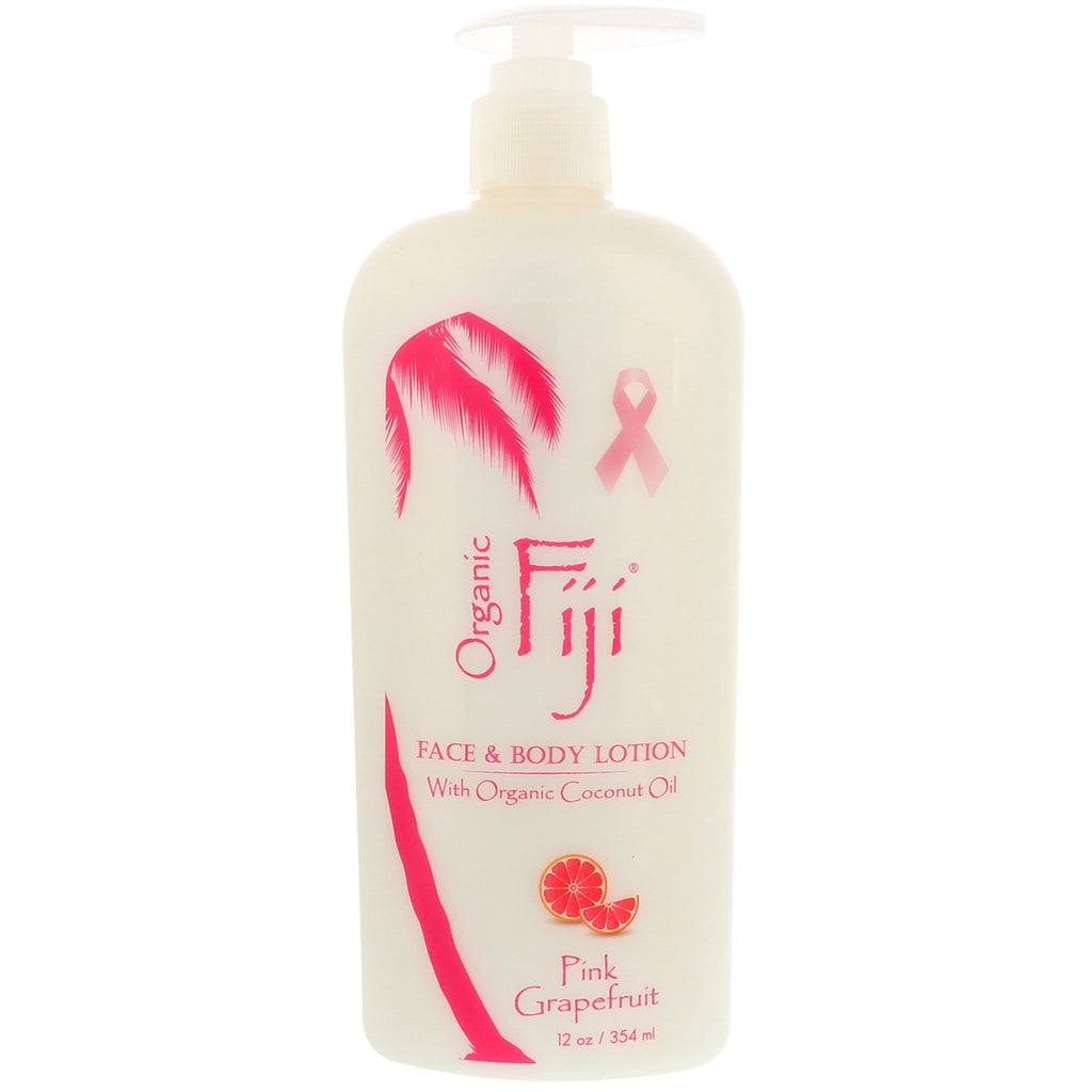 Fiji, Face and Body Lotion with Coconut Oil, Pink Grapefruit, 12 oz (354 ml)