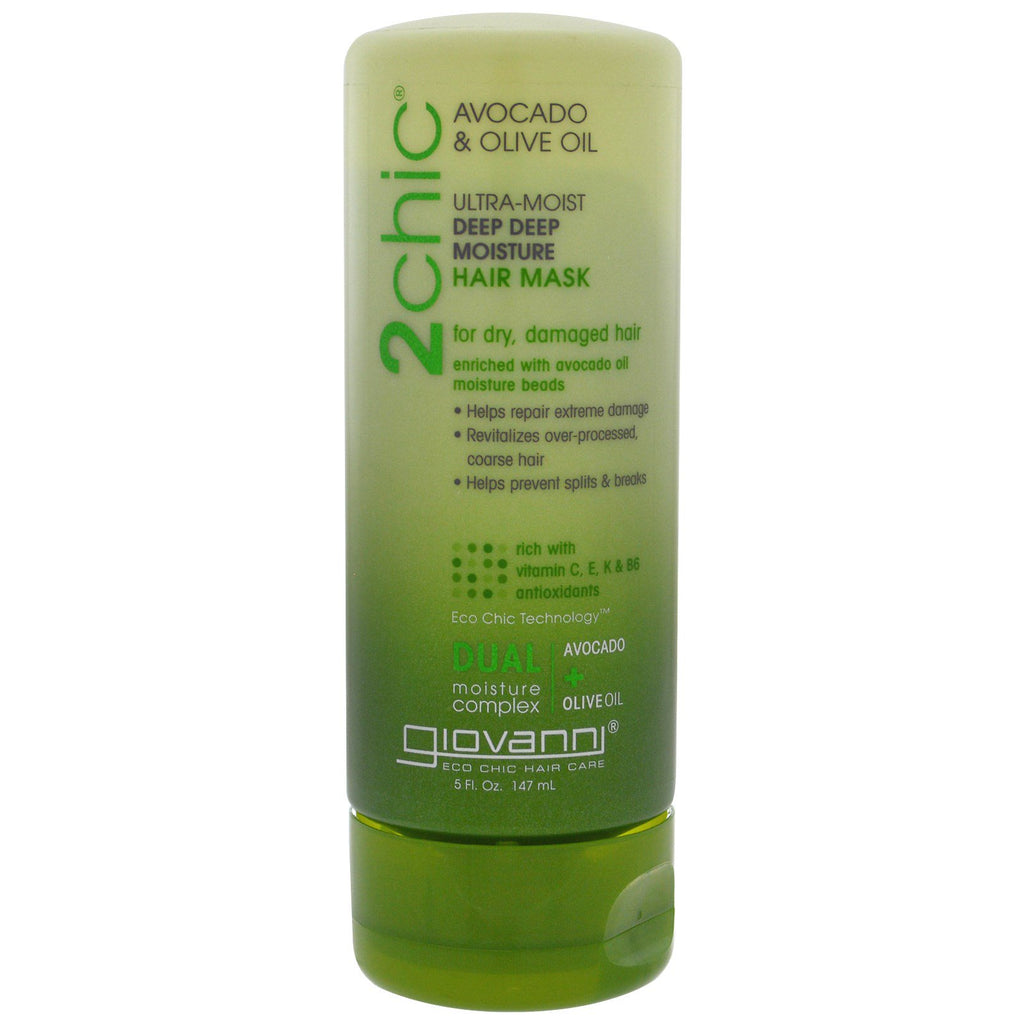 Giovanni, 2chic, Ultra-Moist, Deep Deep Moisture Hair Mask, Avocado & Olive Oil, 5 fl oz (147 ml)