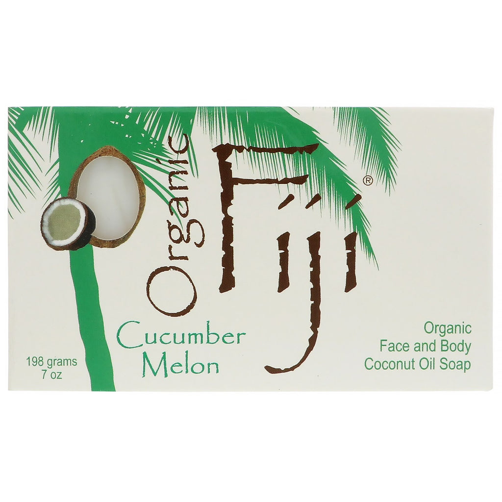 Fiji, Face and Body Coconut Oil Soap Bar, Cucumber Melon, 7 oz (198 g)
