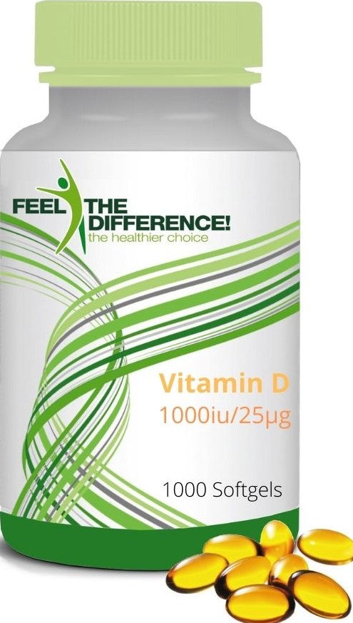 FEEL THE DIFFERENCE Vitamin D3 1000iu/25μg, 1000 Softgels
