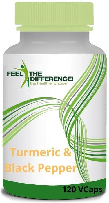 FEEL THE DIFFERENCE Turmeric & Black Pepper 120 Veg Capsules