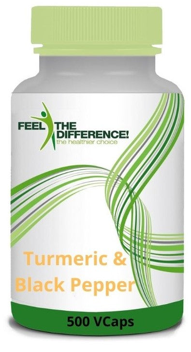 FEEL THE DIFFERENCE Turmeric & Black Pepper 500 Veg Capsules