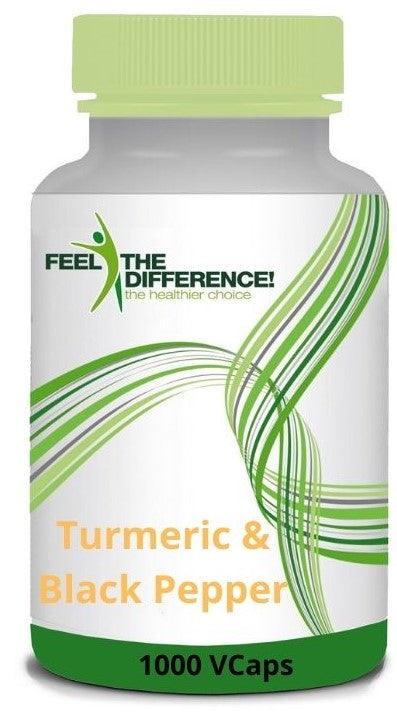 FEEL THE DIFFERENCE Turmeric & Black Pepper 1000 Veg Capsules