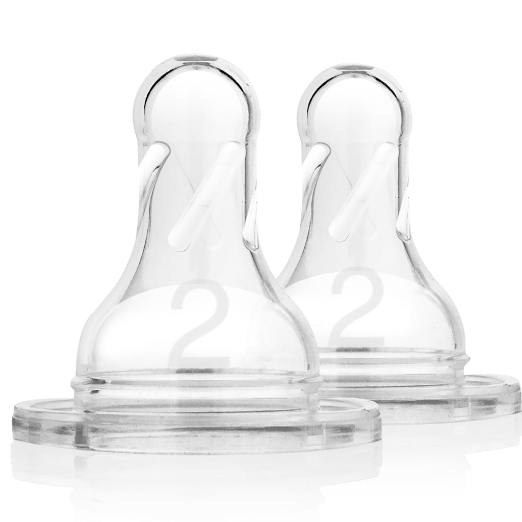 Dr. Brown's, Natural Flow, Silicone Nipples, Wide-Neck, Level 2, 3+ Months, 2 Pack