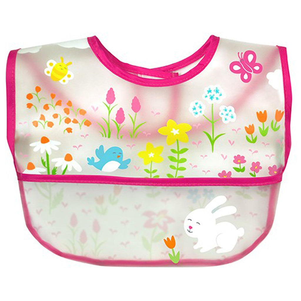 iPlay Inc., Green Sprouts, Wipe-Off Bib, 9-18 Months, Pink, 1 Bib