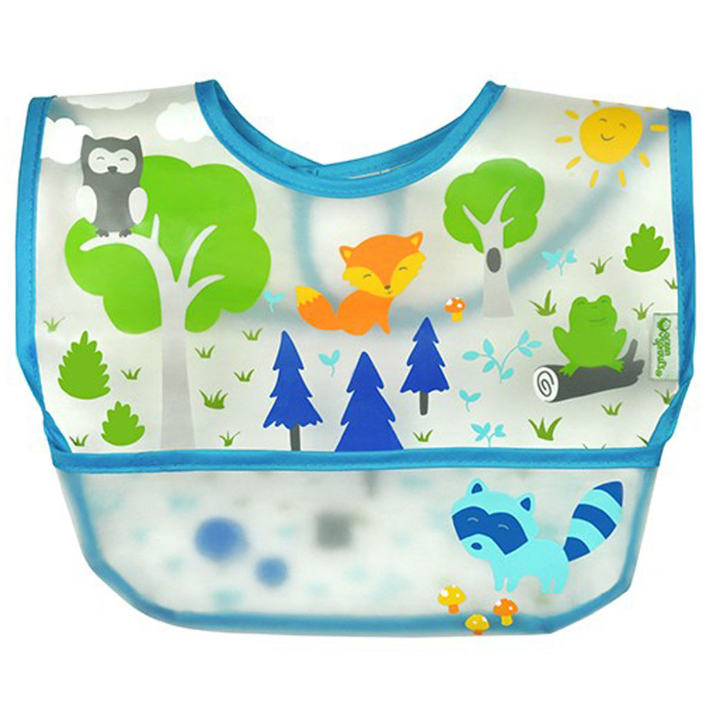 iPlay Inc., Green Sprouts, Wipe-off Bib, 9-18 Months, Blue, 1 Bib