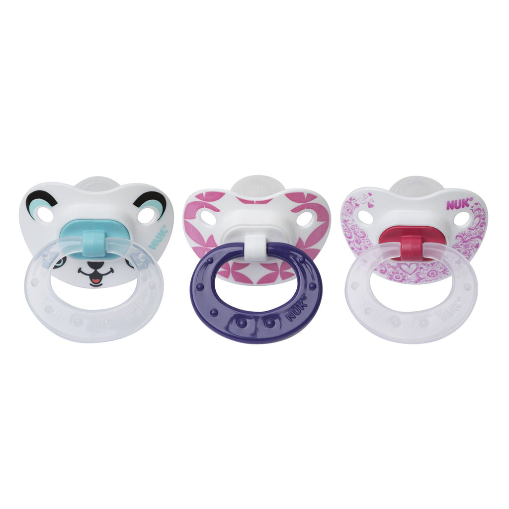 NUK, Orthodontic Pacifier, Girl, 6-18 Months, 3 Pack