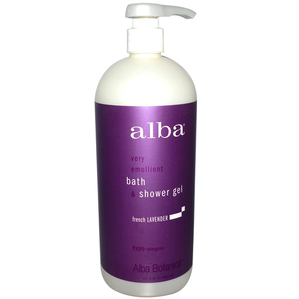 Alba Botanica, Very Emollient, Bath & Shower Gel, French Lavender, 32 fl oz (950 ml)