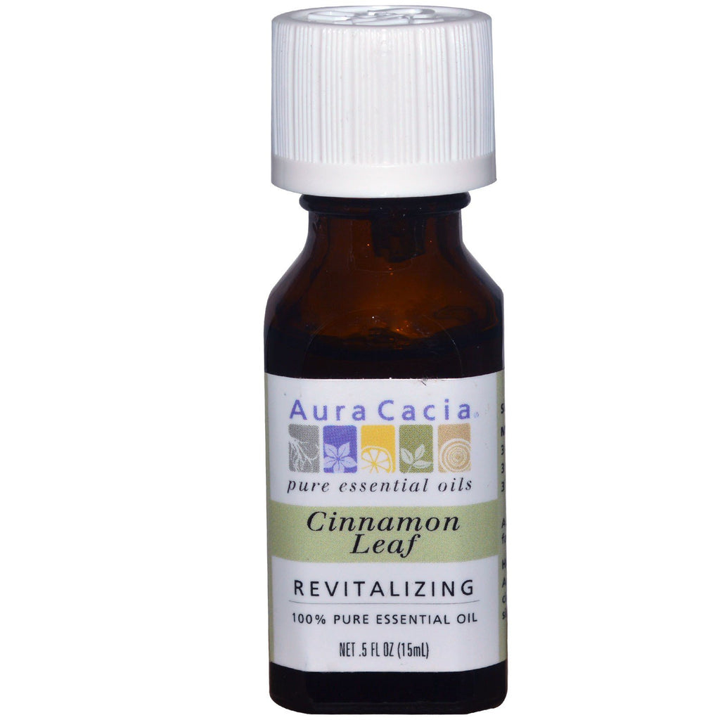Aura Cacia, 100% Pure Essential Oil, Cinnamon Leaf, Revitalizing, .5 fl oz (15 ml)
