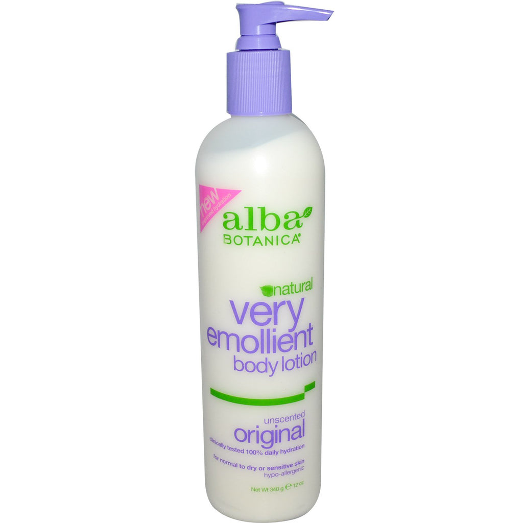Alba Botanica, Natural Very Emollient, Body Lotion, Unscented Original, 12 oz (340 g)