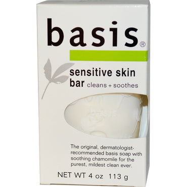 Basis, Sensitive Skin Bar, 4 oz (113 g)