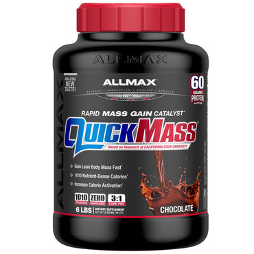 ALLMAX Nutrition, QuickMass, Weight Gainer, Rapid Mass Gain Catalyst, Chocolate, 6 lbs (2.72 kg)