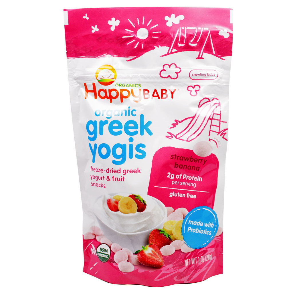Nurture Inc. (Happy Baby) Greek Yogis Strawberry Banana 1 oz (28 g)