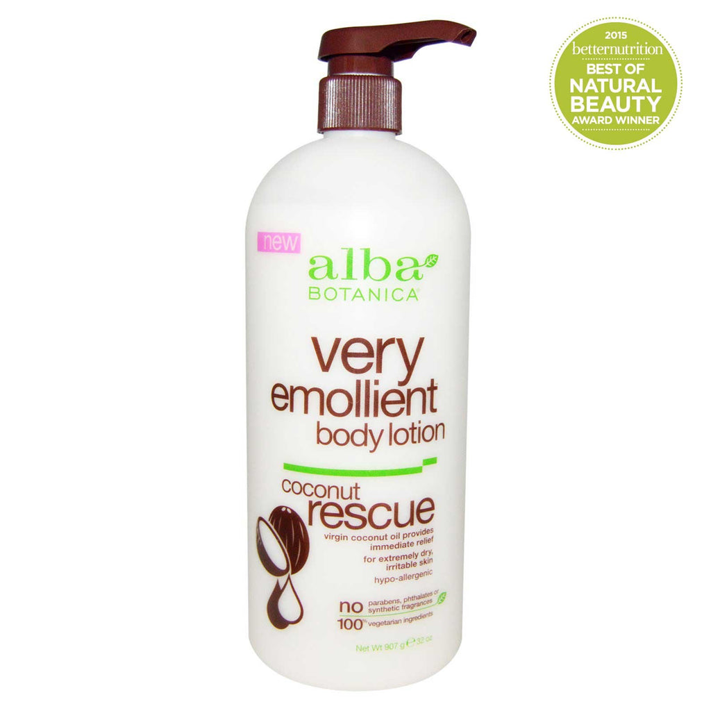 Alba Botanica, Very Emollient, Body Lotion, Coconut Rescue, 32 oz (907 g)