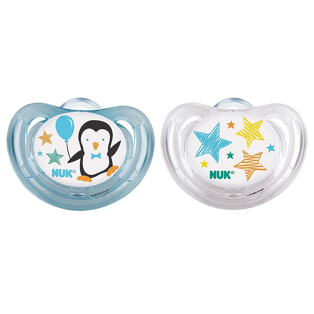 NUK, Air Flow, Orthodontic Pacifier, Boy, 0-6 Months, 2 Pacifiers