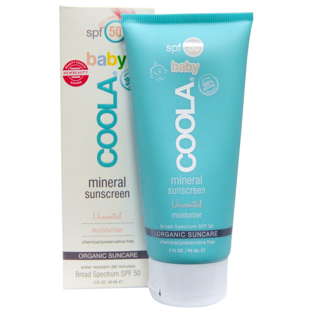 COOLA Suncare Collection Baby Mineral Sunscreen SPF 50 Unscented Moisturizer 3 fl oz (90 ml)