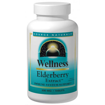 Source Naturals, Wellness, Elderberry Extract, 500 mg, 60 Tablets