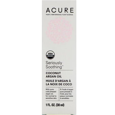 Acure, Seriously Soothing, Coconut Argan Oil, 1 fl oz (30 ml)
