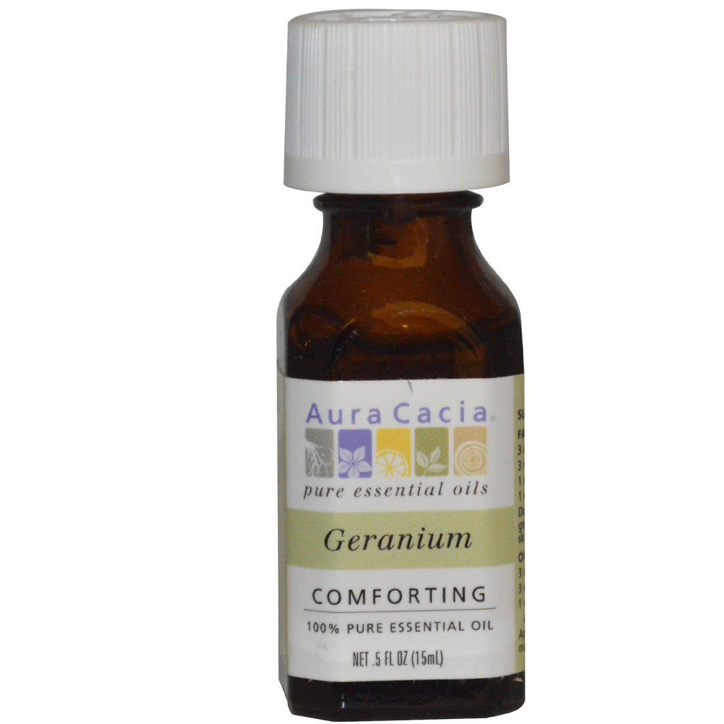 Aura Cacia, 100% Pure Essential Oil, Geranium, .5 fl oz (15 ml)