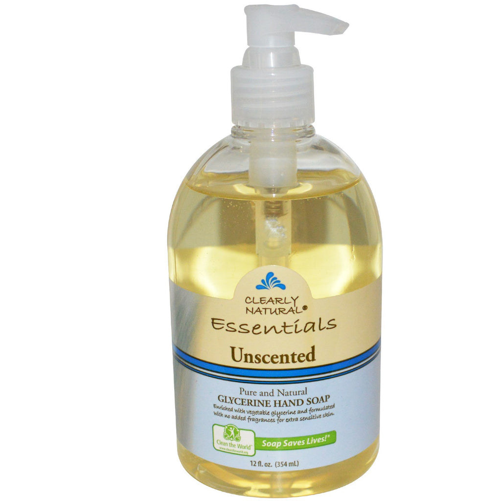 Clearly Natural, Essentials, Glycerine Hand Soap, Unscented, 12 fl oz (354 ml)