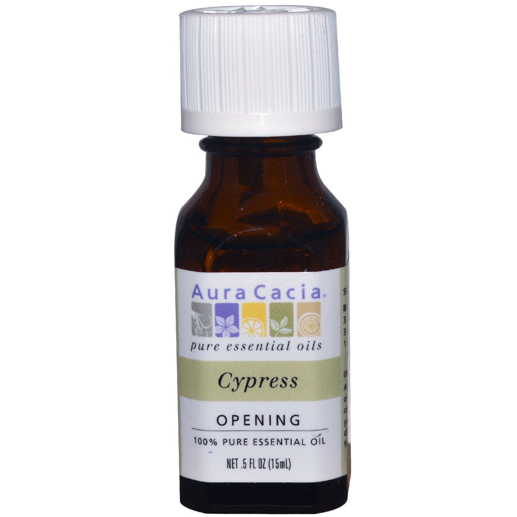 Aura Cacia, 100% Pure Essential Oil, Cypress, 0.5 fl oz (15 ml)
