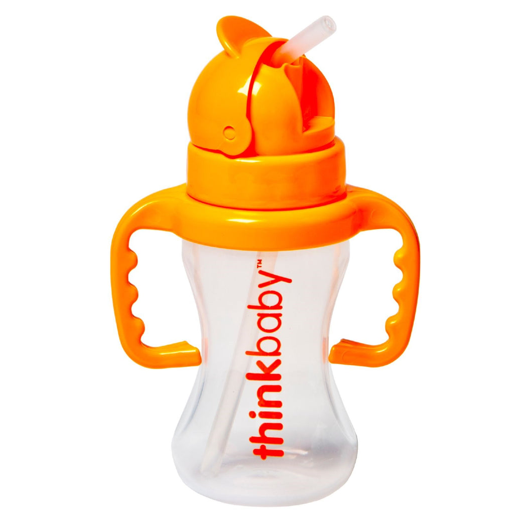 Think, Thinkbaby, Thinkster Straw Bottle, Orange, Stage D, 9 oz