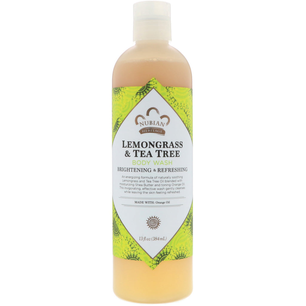 Nubian Heritage, Body Wash, Lemongrass & Tea Tree, 13 fl oz (384 ml)