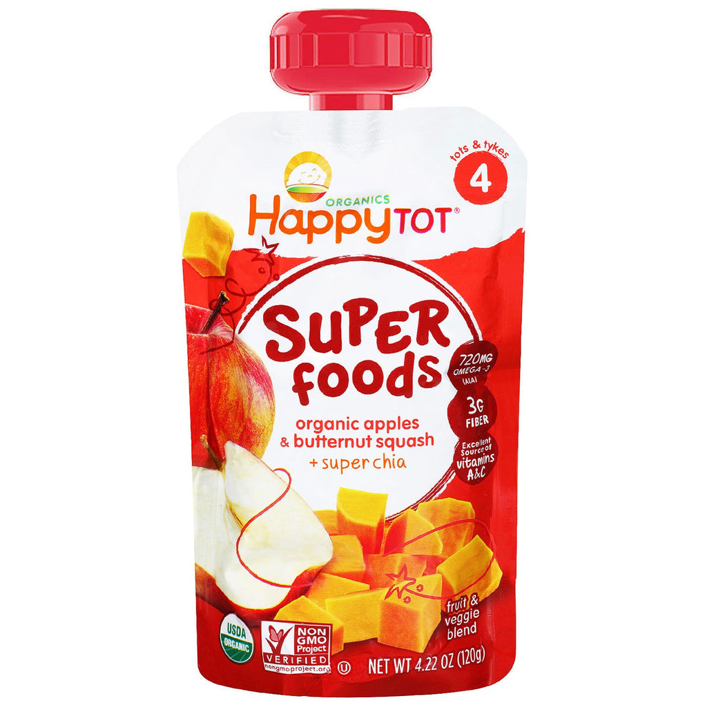 Nurture Inc. (Happy Baby) Superfoods Apples & Butternut Squash + Super Chia 4.22 oz (120 g)