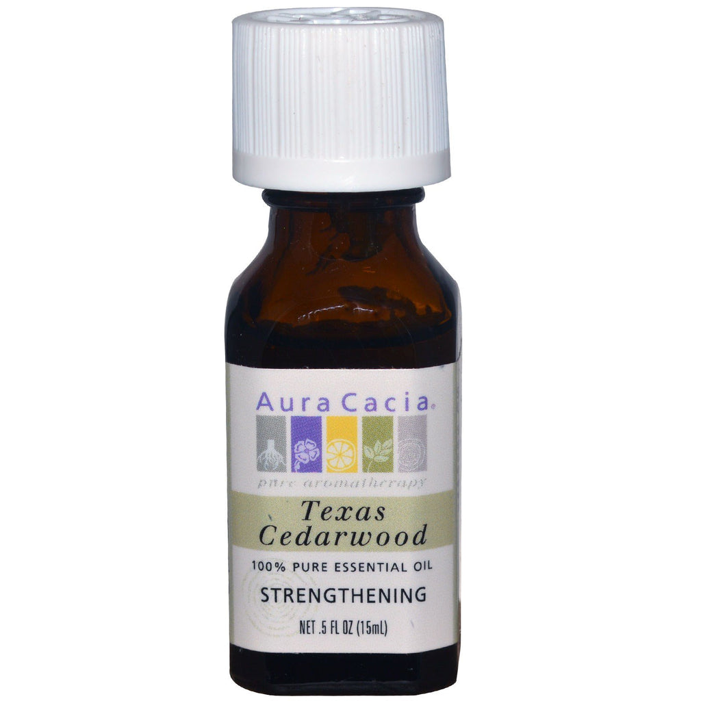 Aura Cacia, 100% Pure Essential Oil, Texas Cedarwood, .5 fl oz (15 ml)