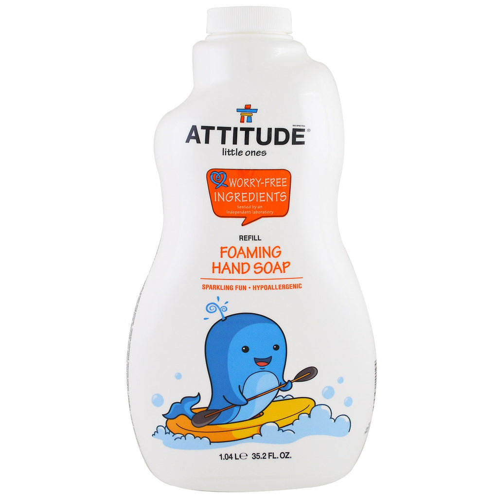 ATTITUDE, Little Ones, Savon moussant pour les mains, Recharge, 35,2 fl oz (1,04 l)