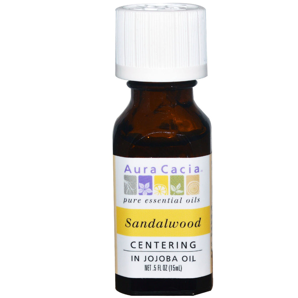 Aura Cacia, Aceites esenciales puros, sándalo, 15 ml (0,5 oz. líq.)