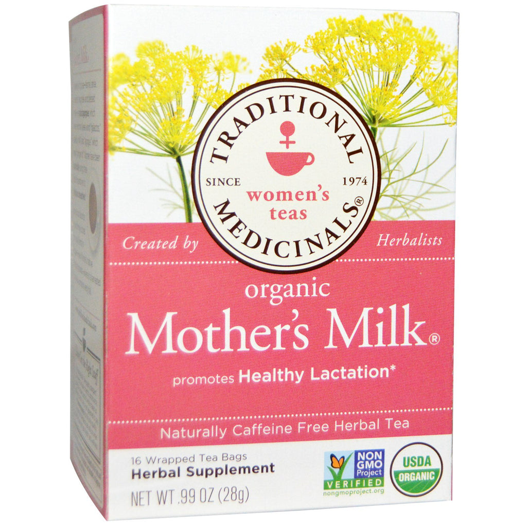 Traditional Medicinals, Women's Teas, Mother's Milk, Naturally Caffeine Free, 16 Wrapped Tea Bags, .99 oz (28 g)
