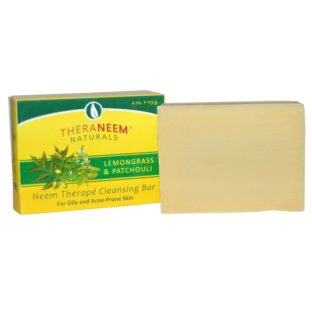 Organix South, TheraNeem Naturals, Neem Therapé Cleansing Bar, Lemongrass & Patchouli, 4 oz (113 g)