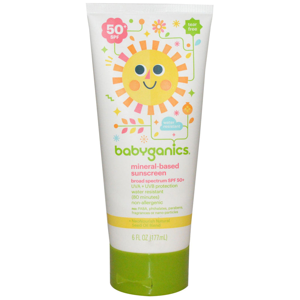 BabyGanics Mineral-Based Sunscreen 50+ SPF 6 fl oz (177 ml)