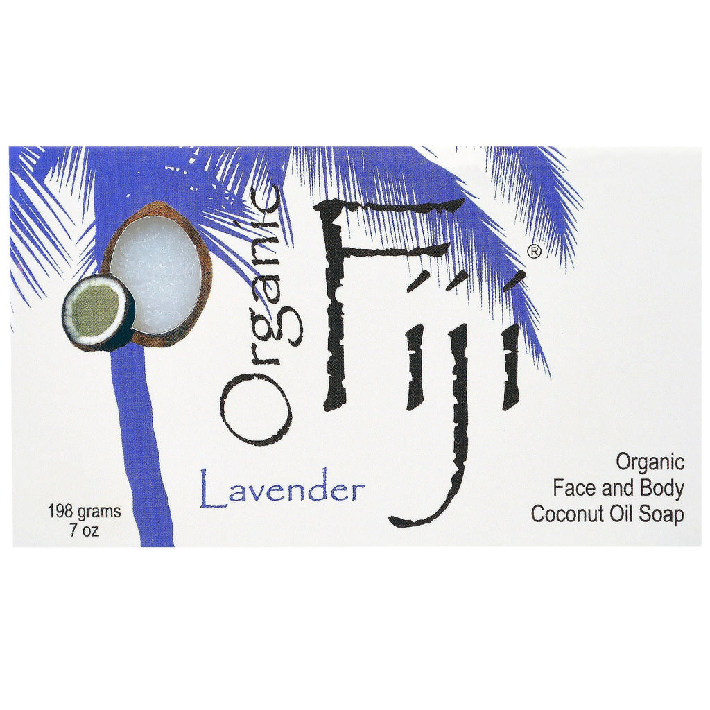Fiji, Face and Body Coconut Oil Soap Bar, Lavender, 7 oz (198 g)