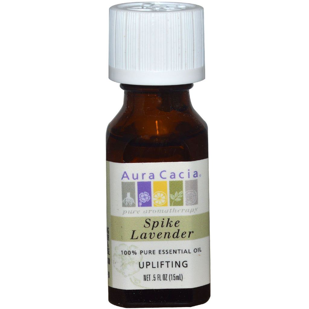 Aura Cacia, 100% Pure Essential Oil, Spike Lavender, .5 fl oz (15 ml)