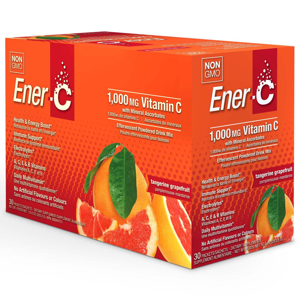 Ener-c, vitamine c, préparation pour boisson en poudre effervescente,  pamplemousse mandarine