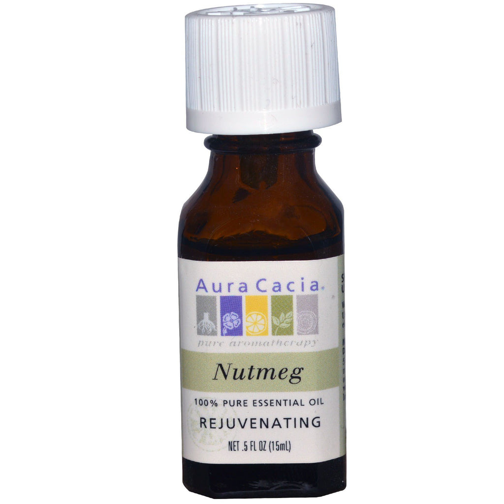 Aura Cacia, 100% Pure Essential Oil, Nutmeg, .5 fl oz (15 ml)