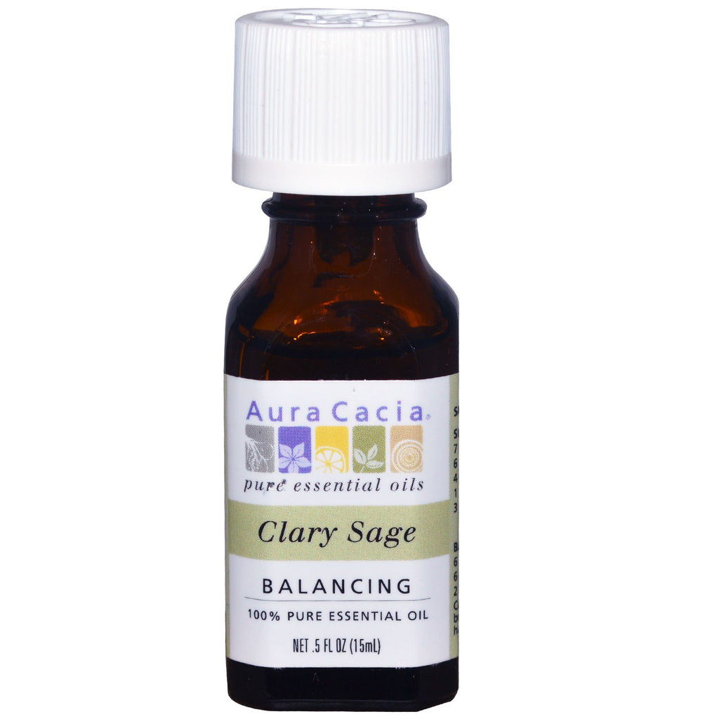Aura Cacia, 100% Pure Essential Oils, Clary Sage, Balancing, .5 fl oz (15 ml)