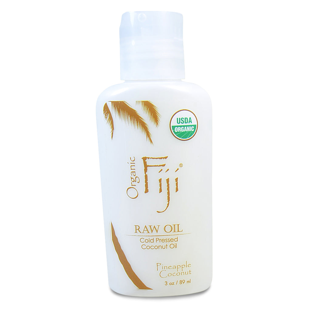 Fiji, Raw Oil, Cold Pressed Coconut Oil, Pineapple Coconut, 3 oz (89 ml)