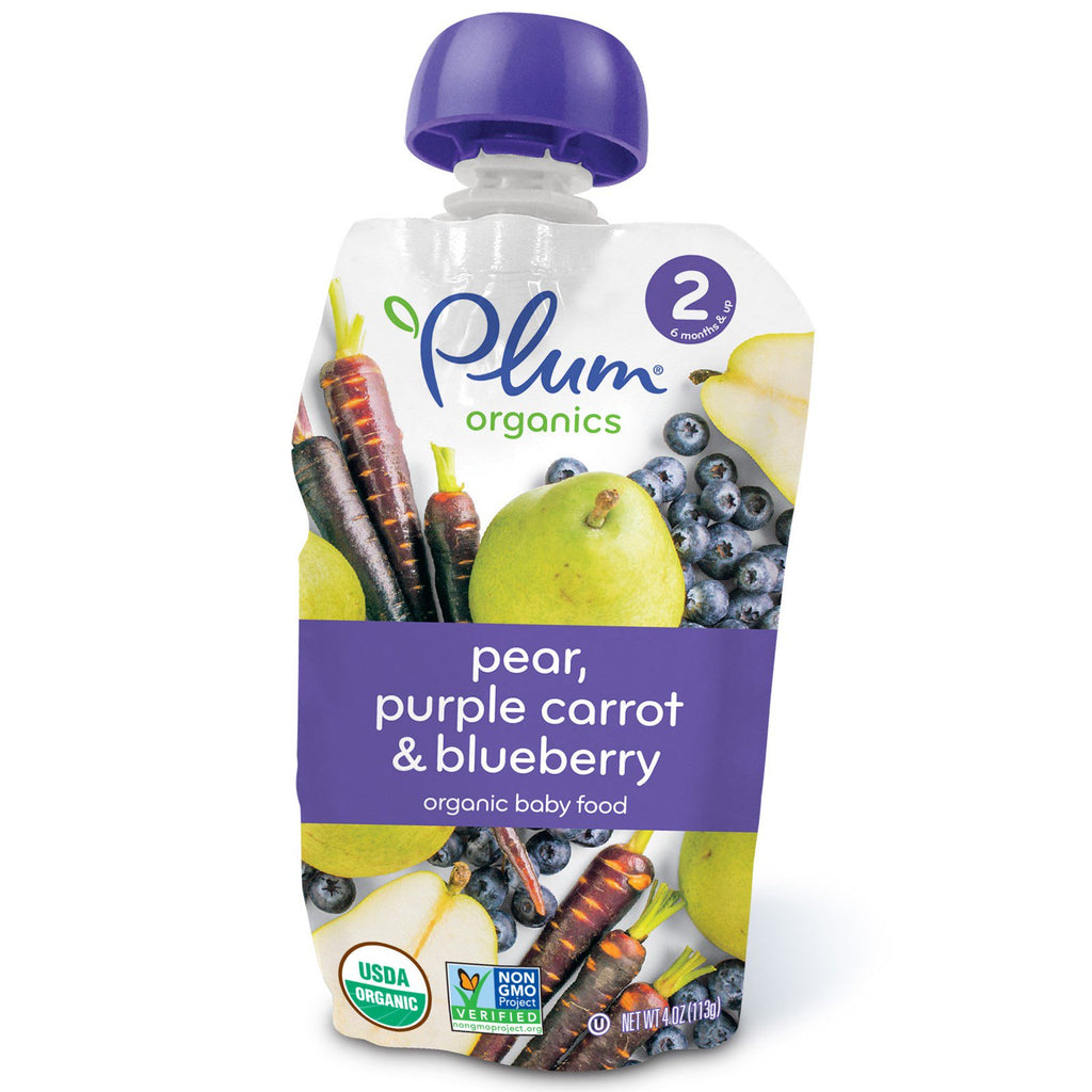 Plum s Baby Food Stage 2 Pear Purple Carrot & Blueberry 4 oz (113 g)