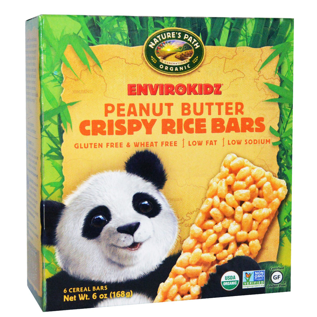 Nature's Path EnviroKidz Crispy Rice Cereal Bars Peanut Butter 6 Bars 1 oz (28 g) Each