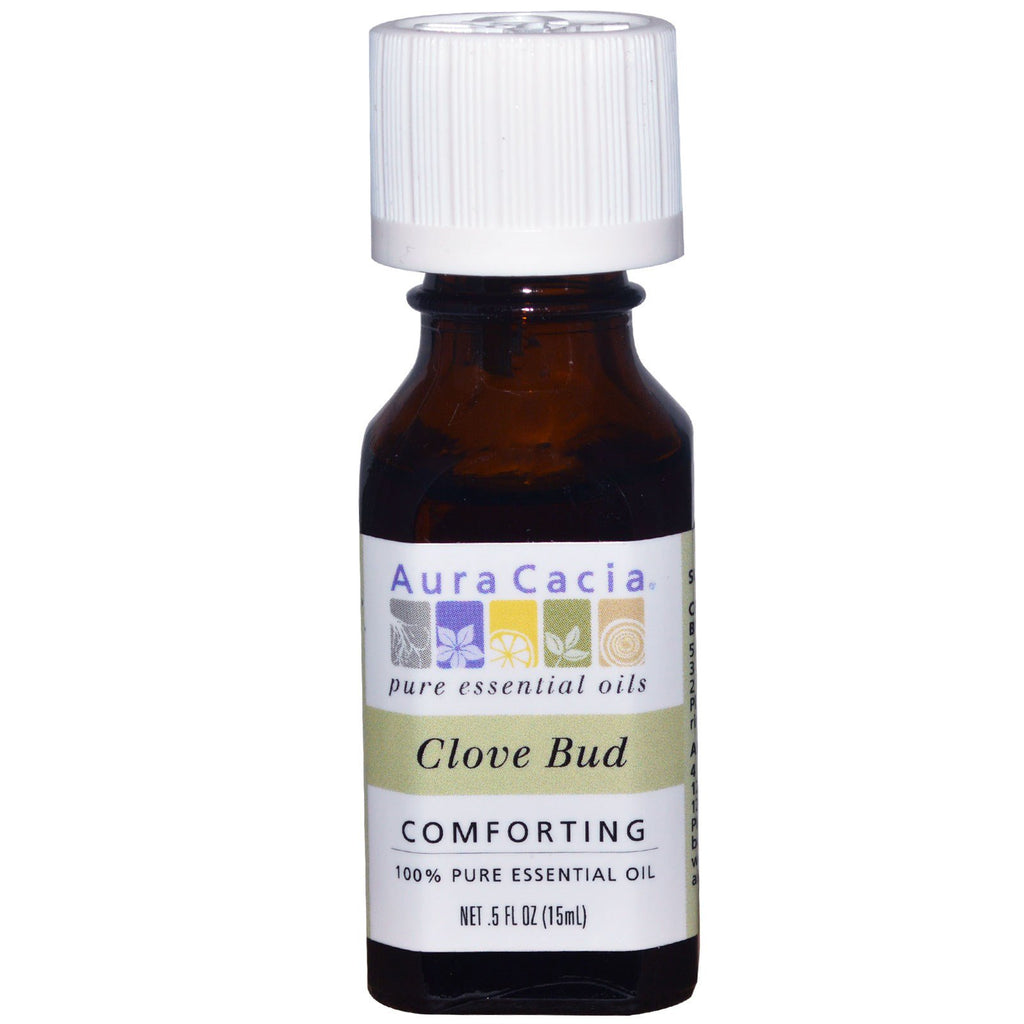 Aura Cacia, 100% Pure Essential Oil, Clove Bud, .5 fl oz (15 ml)