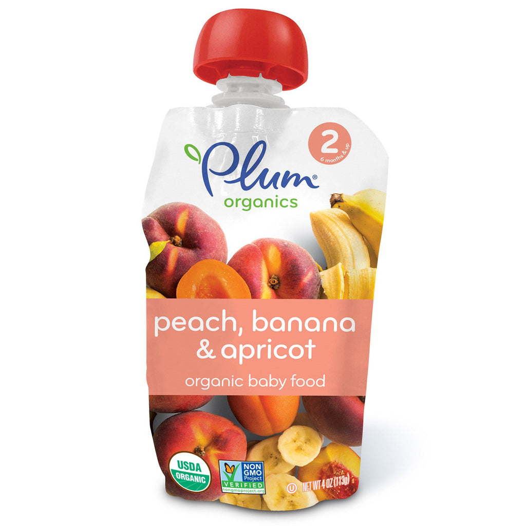Plum s Baby Food Stage 2 Peach Banana & Apricot 4 oz (113 g)