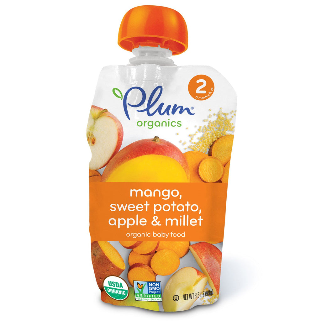 Plum s Baby Food Stage 2 Mango Sweet Potato Apple & Millet 3.5 oz (99 g)