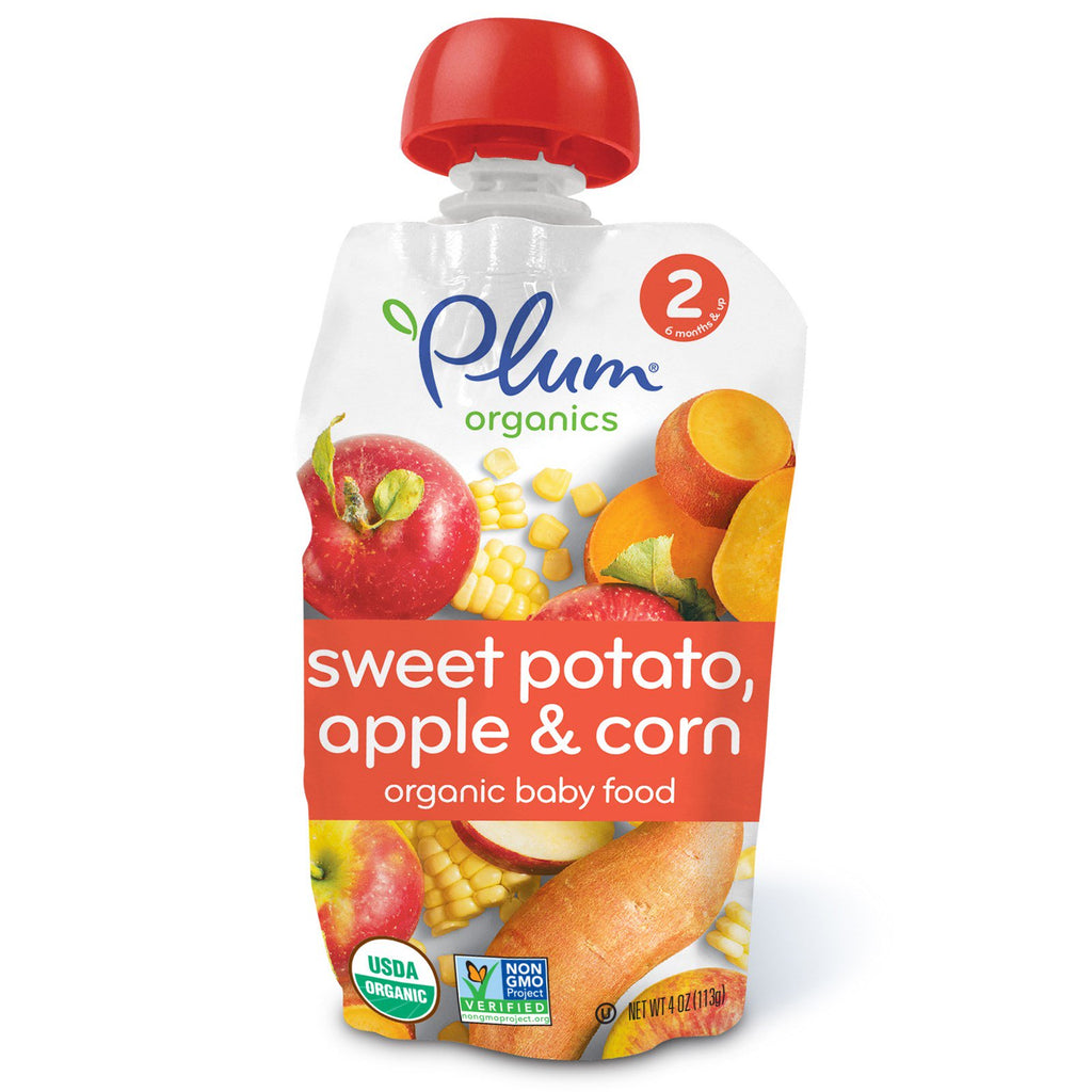 Plum s Baby Food Stage 2 Sweet Potato Apple & Corn 4 oz (113 g)