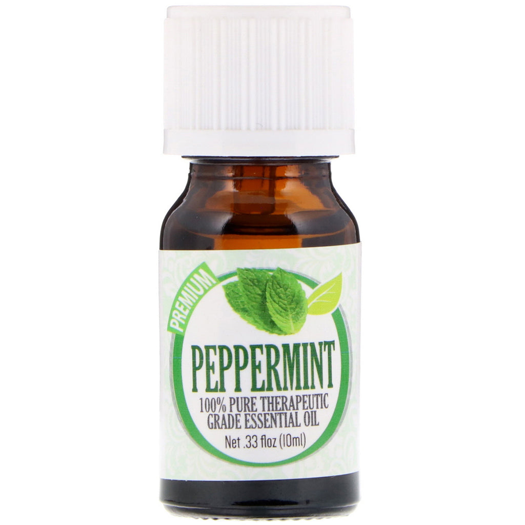 Healing Solutions, 100% Pure Therapeutic Grade Essential Oil, Peppermint, 0.33 fl oz (10 ml)