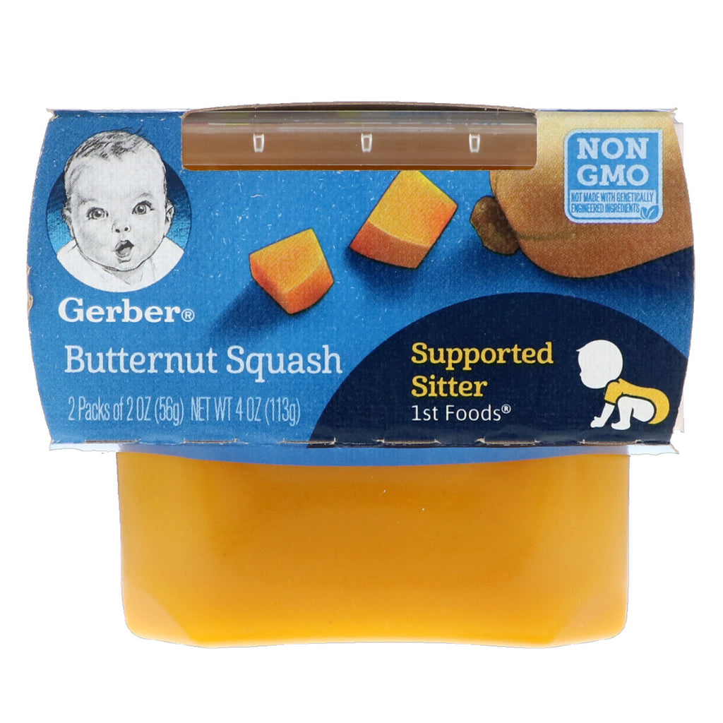 Gerber 1st Foods Courge musquée, paquet de 2, 2 oz (56 g) chacun
